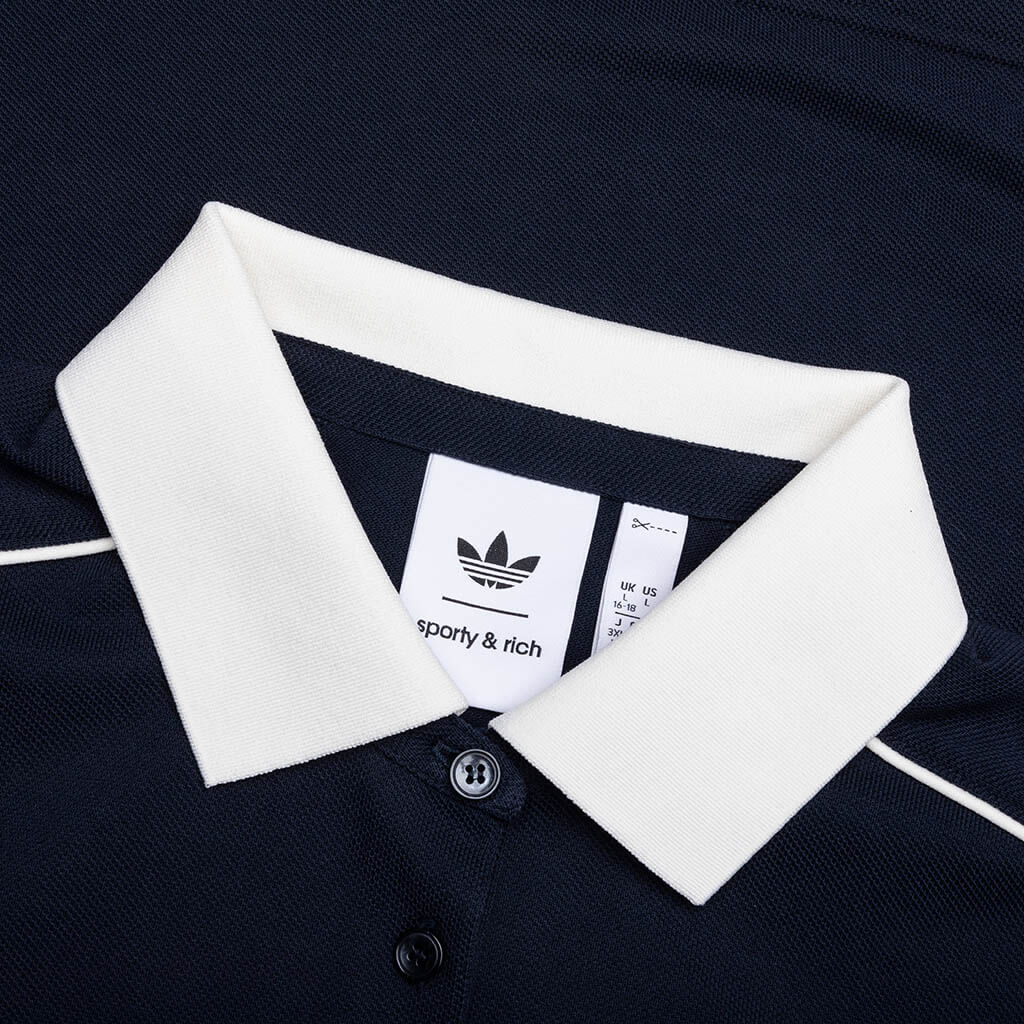 Women's Adidas x Sporty & Rich Polo T-Shirt - Night Navy
