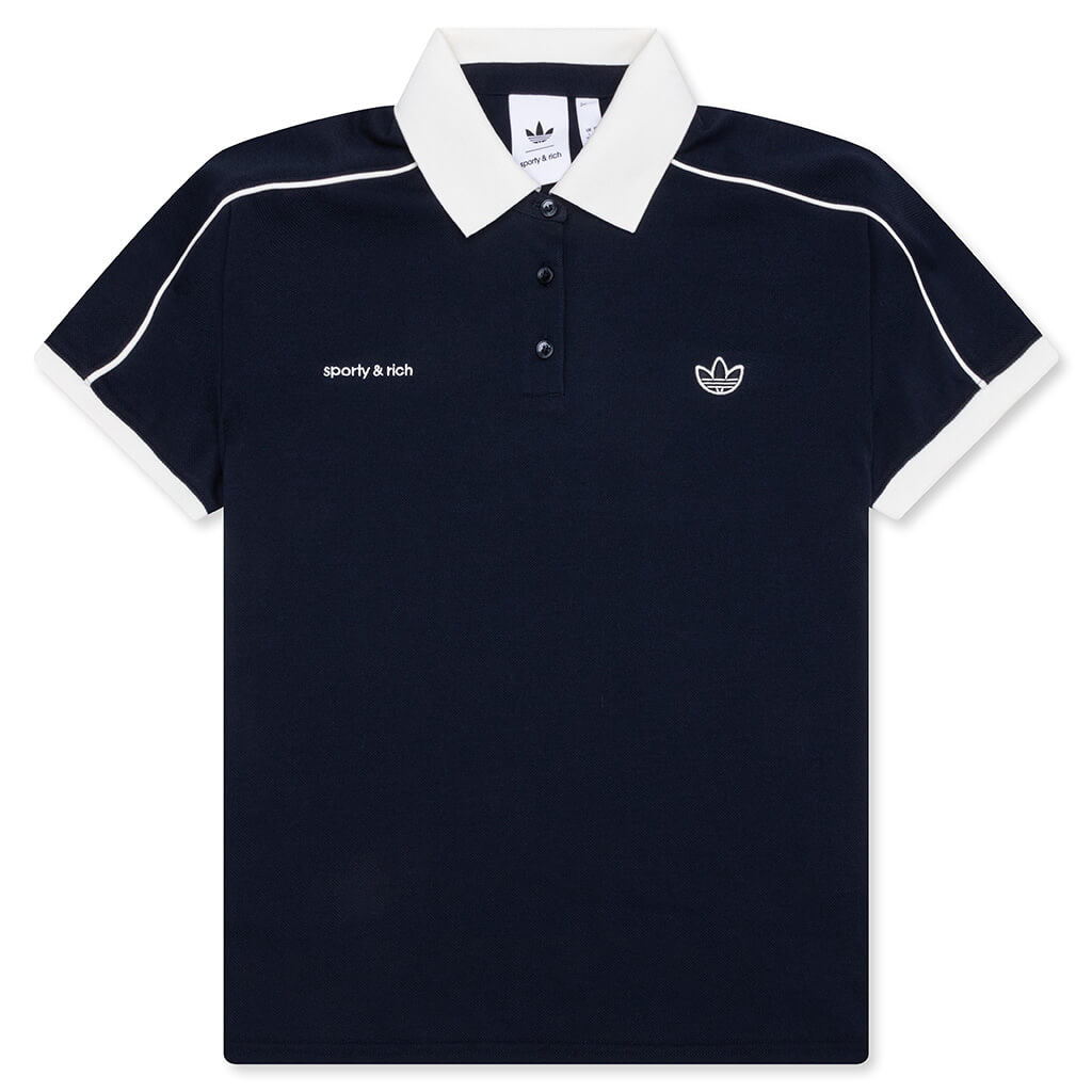 Women's Adidas x Sporty & Rich Polo T-Shirt - Night Navy