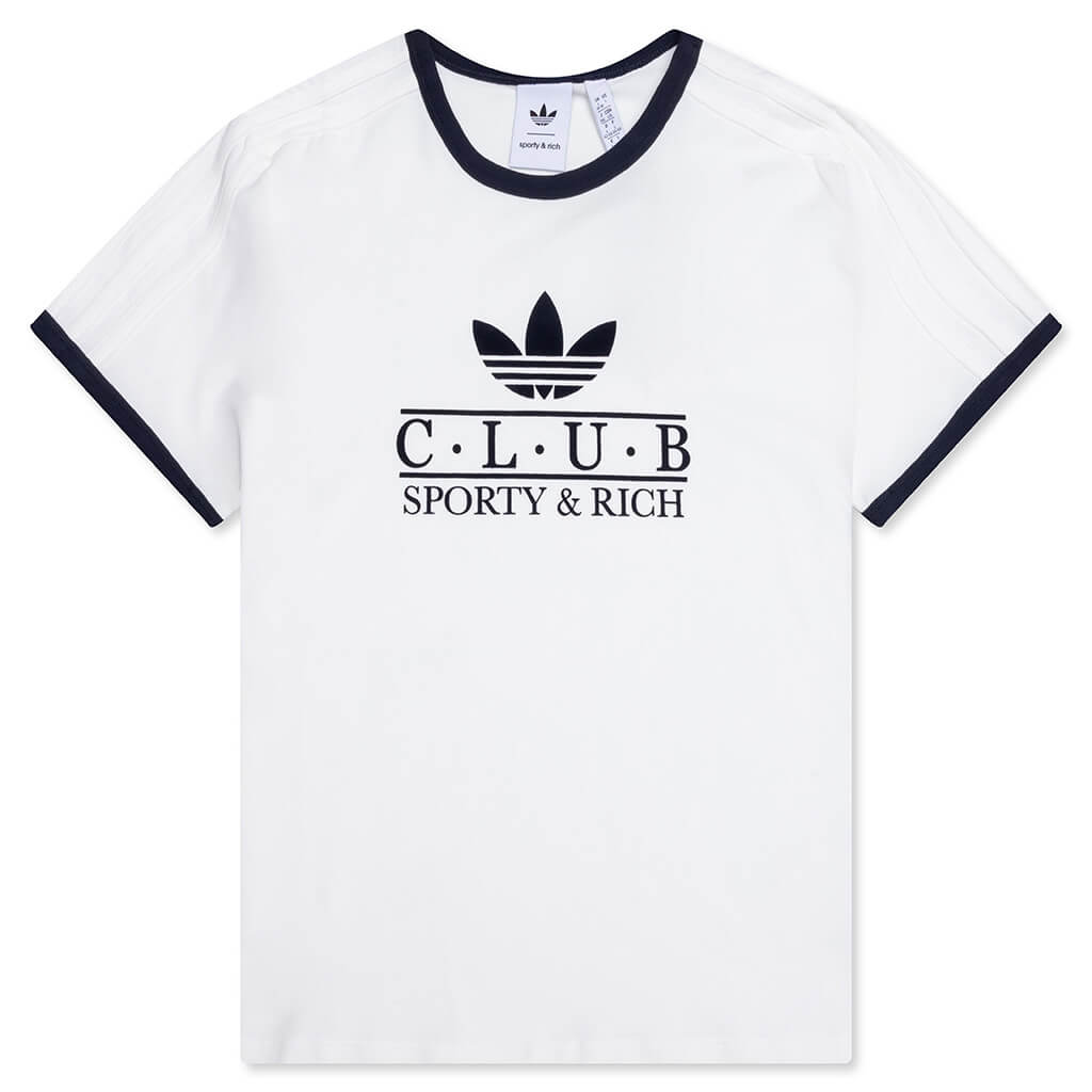 Women's Adidas x Sporty & Rich T-Shirt - Core White/Night Navy