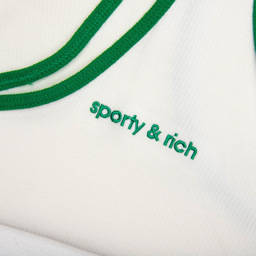Women's Adidas x Sporty & Rich Tank Top - Off White/Green