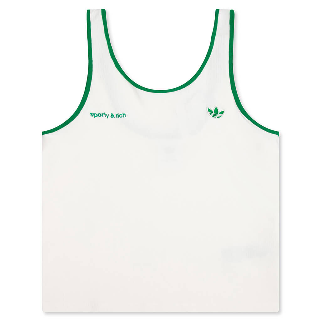 Women's Adidas x Sporty & Rich Tank Top - Off White/Green