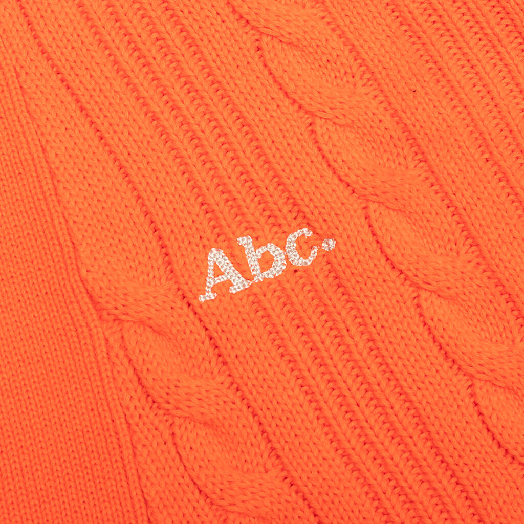 Cableknit Cardigan - Carnelian Orange
