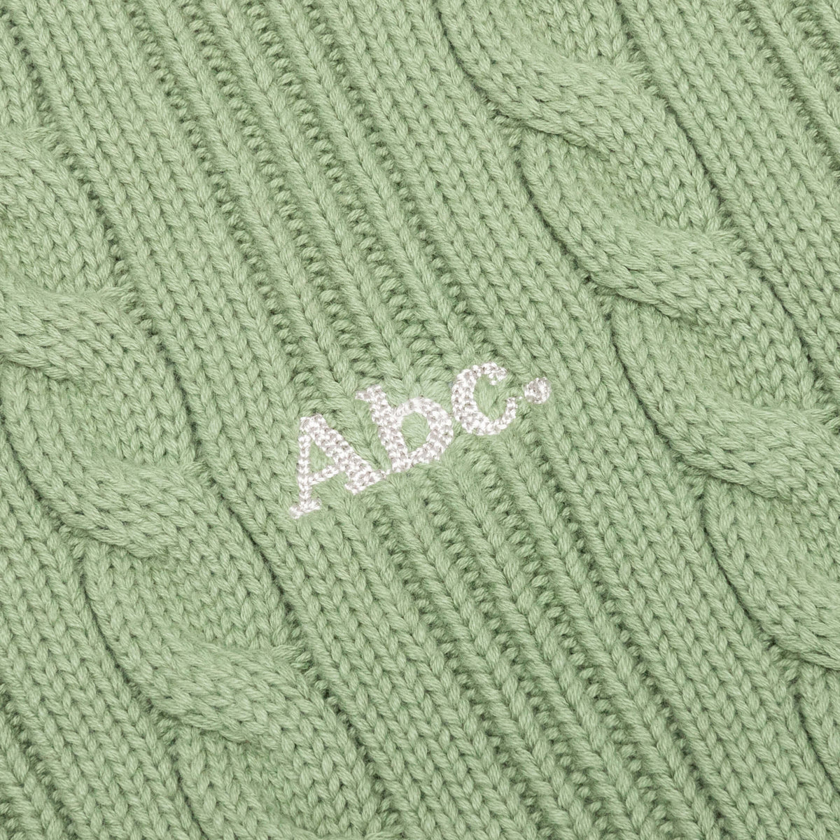 Cableknit Crewneck-Aventurine Green