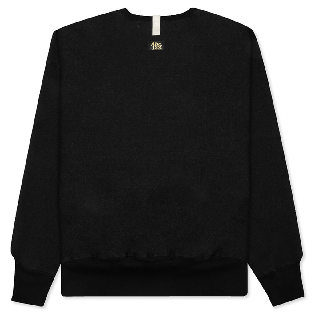 Fleece Crewneck with Waffle Thermal - Anthracite