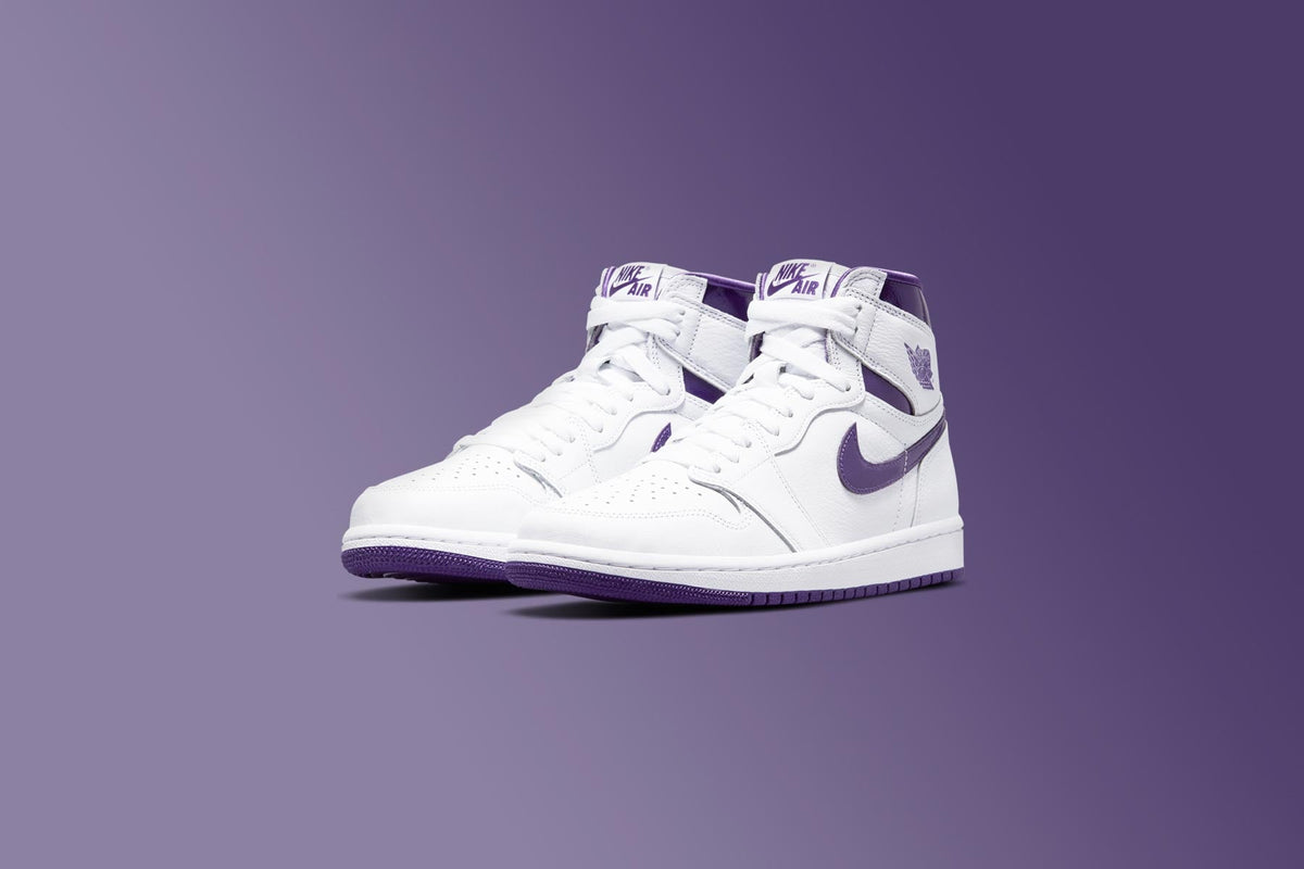 Women's Air Jordan 1 Retro Hi - White/Court Purple
