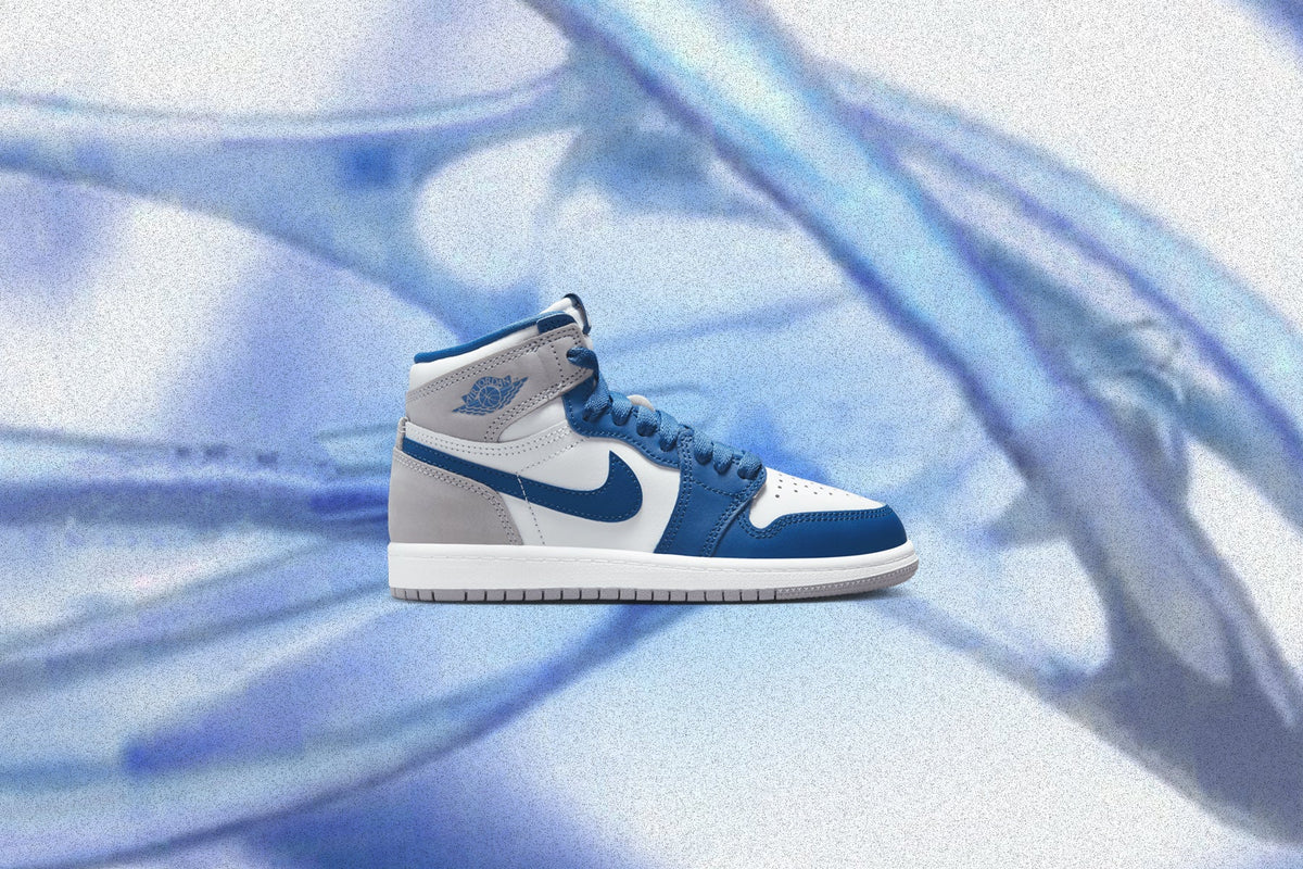 Air Jordan 1 Retro High OG (PS) - True Blue/White/Cement Grey