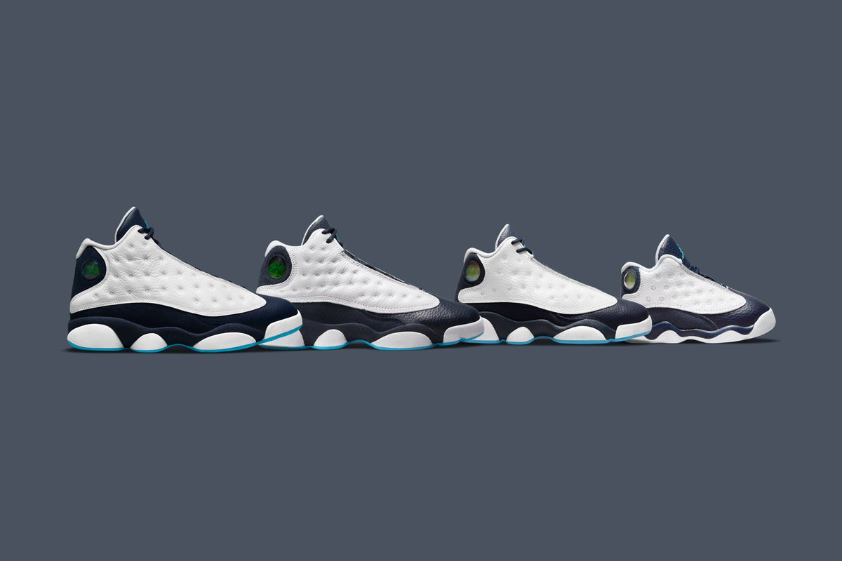Air Jordan 13 Retro (GS) 'Obsidian' - White/Dark Powder Blue