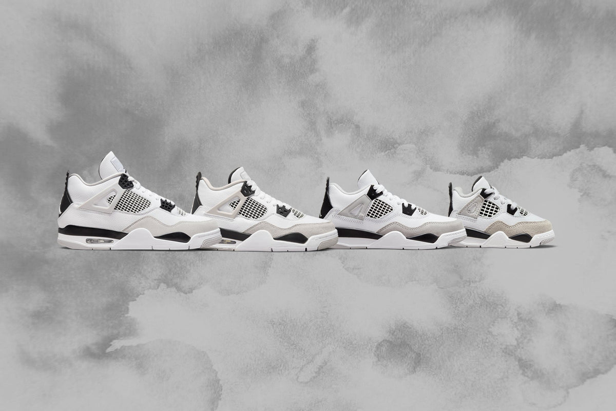 Air Jordan 4 Retro (PS) - White/Black/Neutral Grey