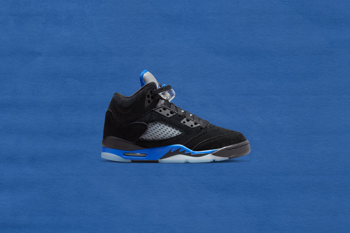 Air Jordan 5 Retro (GS) "Racer Blue" - Black/Reflect Silver