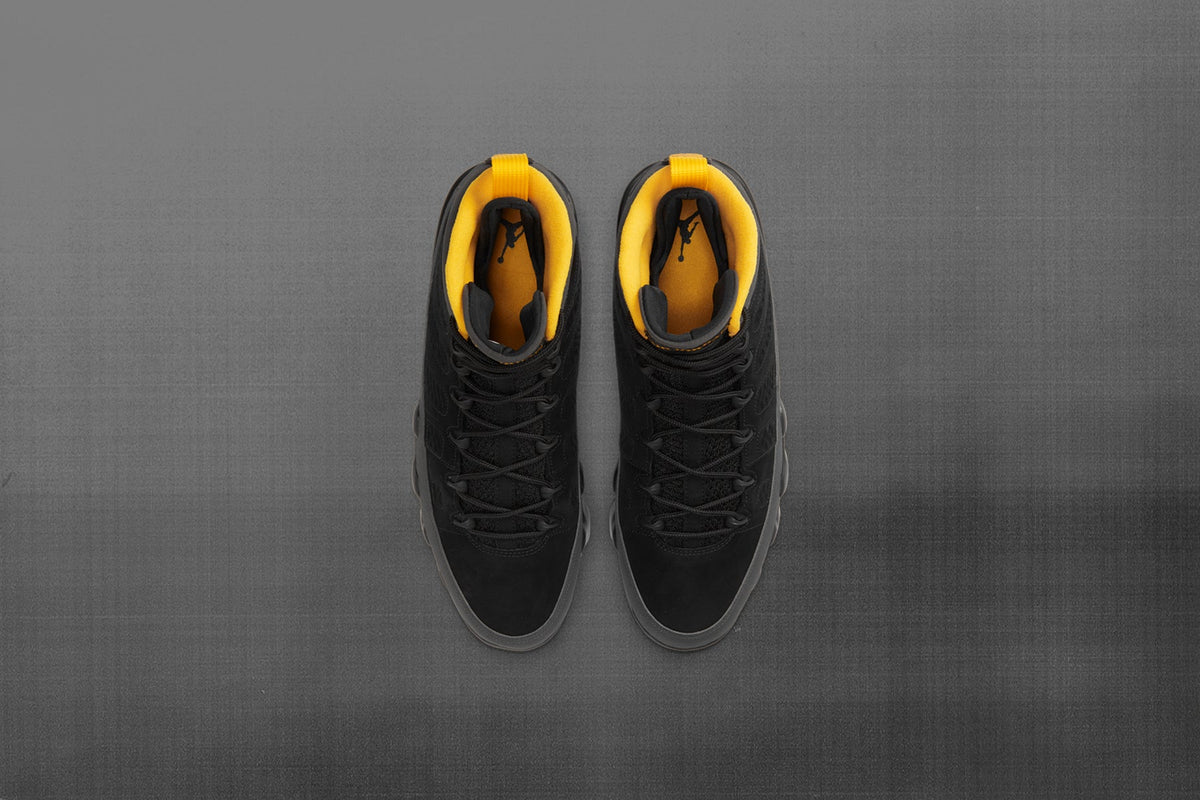 Air Jordan 9 Retro "University Gold" - Black/Dark Charcoal