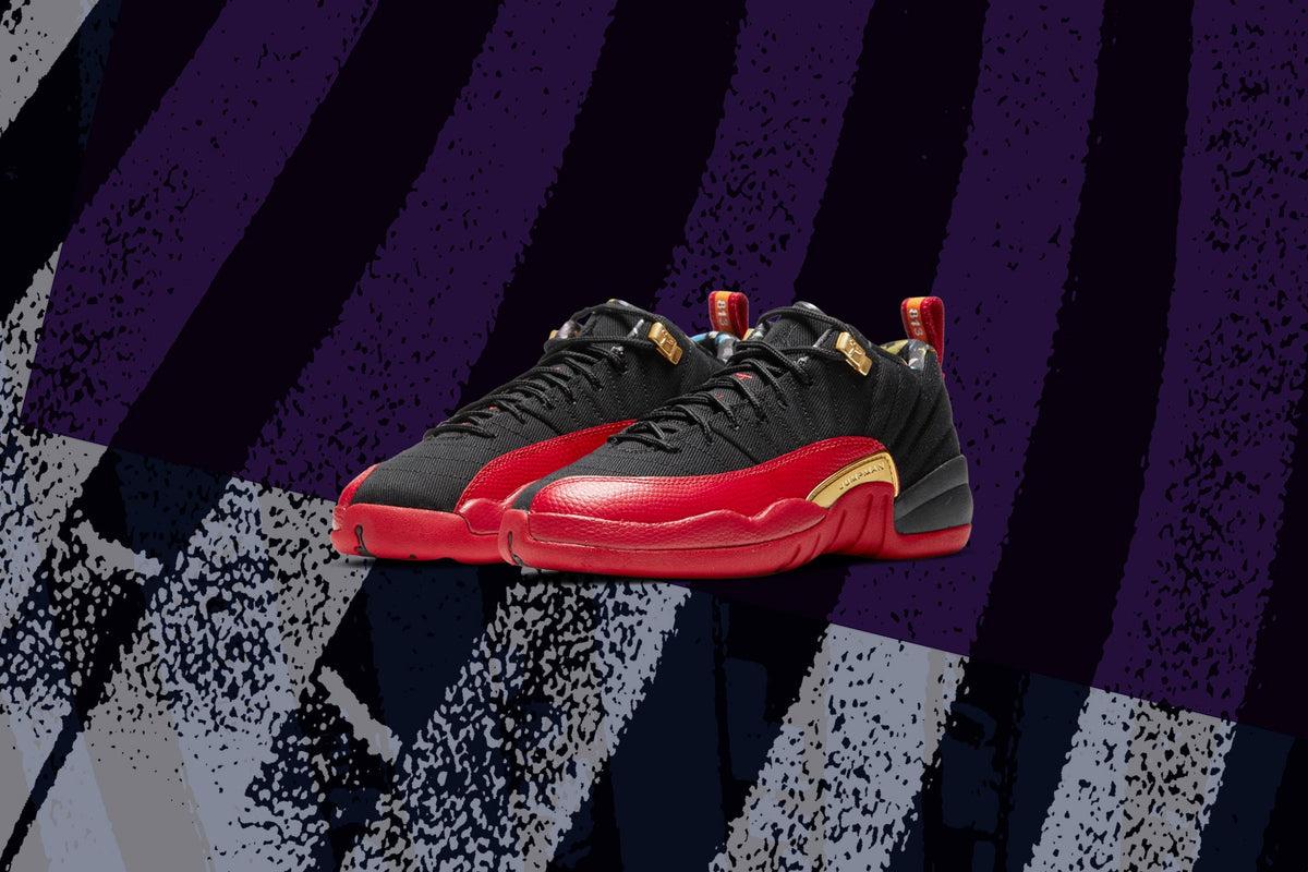 Air Jordan 12 Retro Low SE (GS) "Super Bowl" - Black/Varsity Red