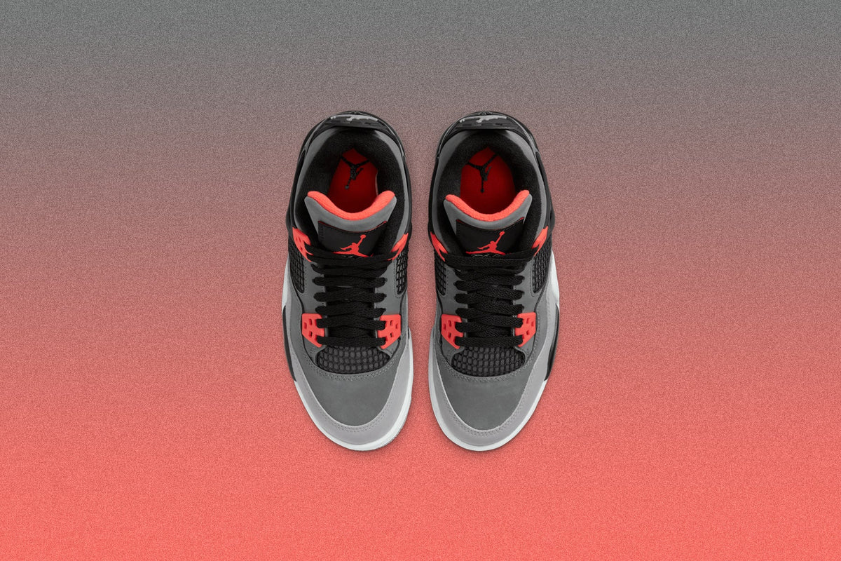 Air Jordan 4 Retro 'Infrared' (GS) - Dark Grey/Infrared 23/Black Cement Grey