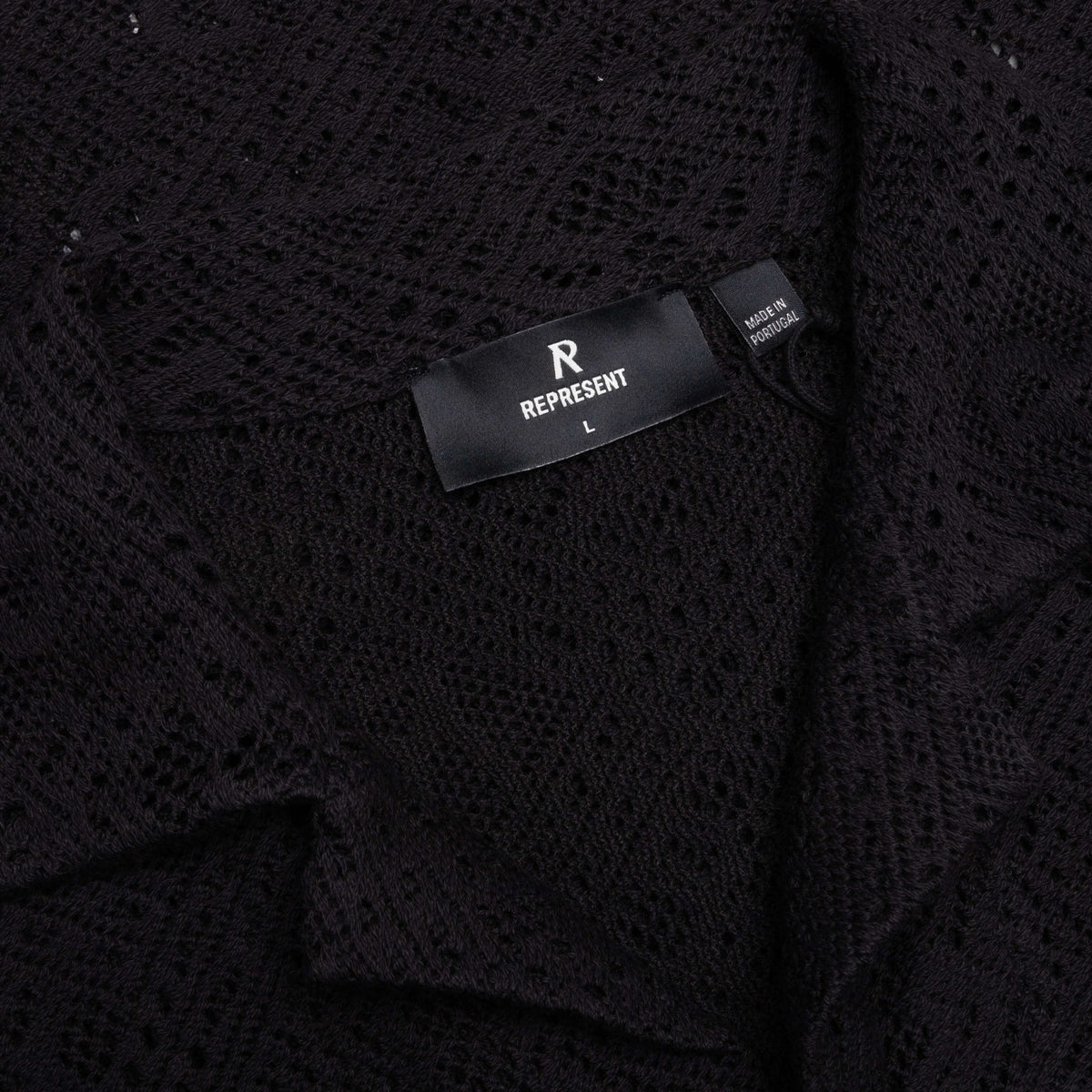 All Over Crochet Shirt - Jet Black