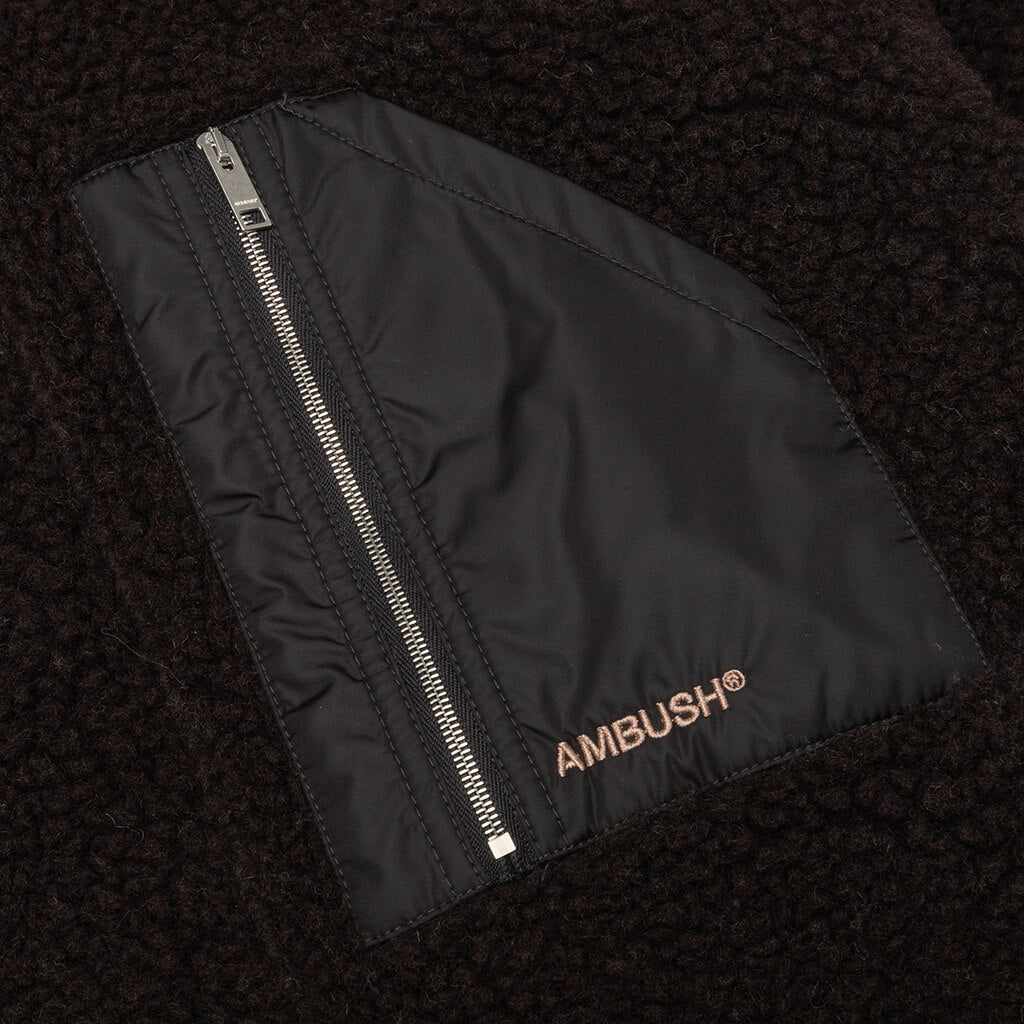 Fleece Zip Top - Brown/Beige