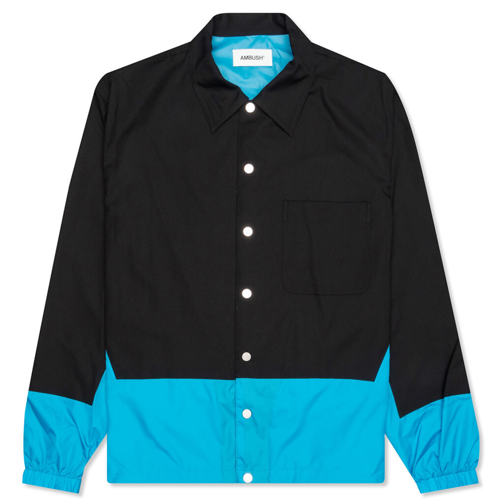 Hybrid Coach Jacket - Black/Light Blue