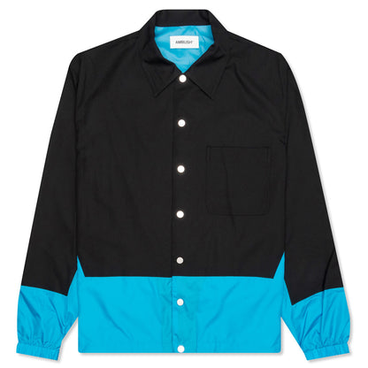 Hybrid Coach Jacket - Black/Light Blue