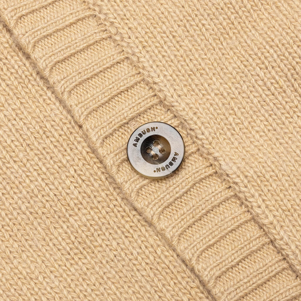 Oversized Logo Cardigan - Natural