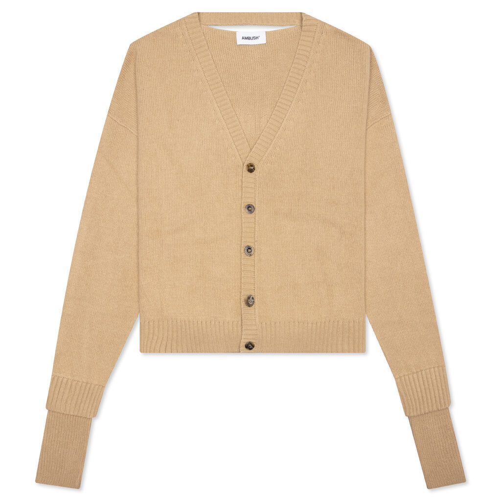 Oversized Logo Cardigan - Natural