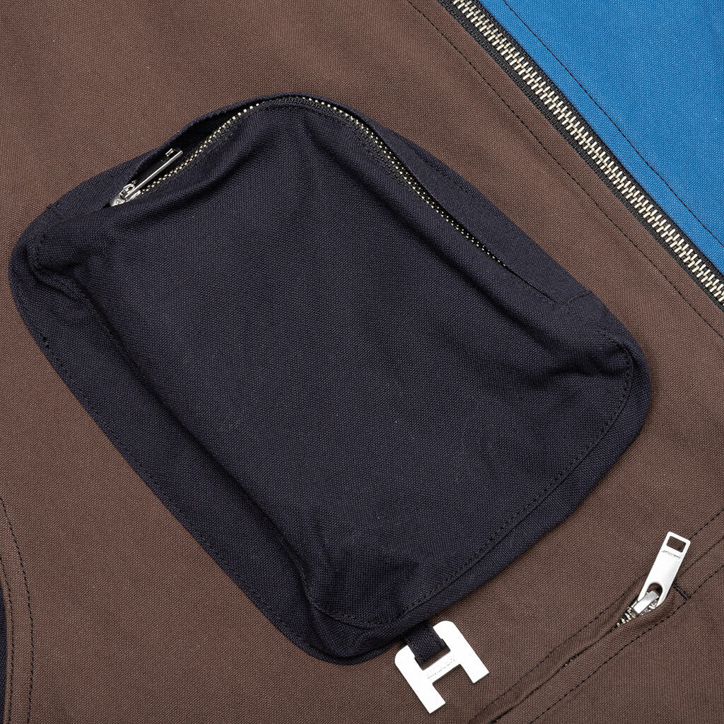 Panelled Worker Jacket - Brown
