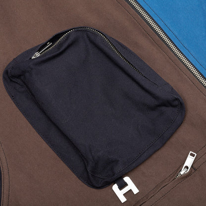Panelled Worker Jacket - Brown