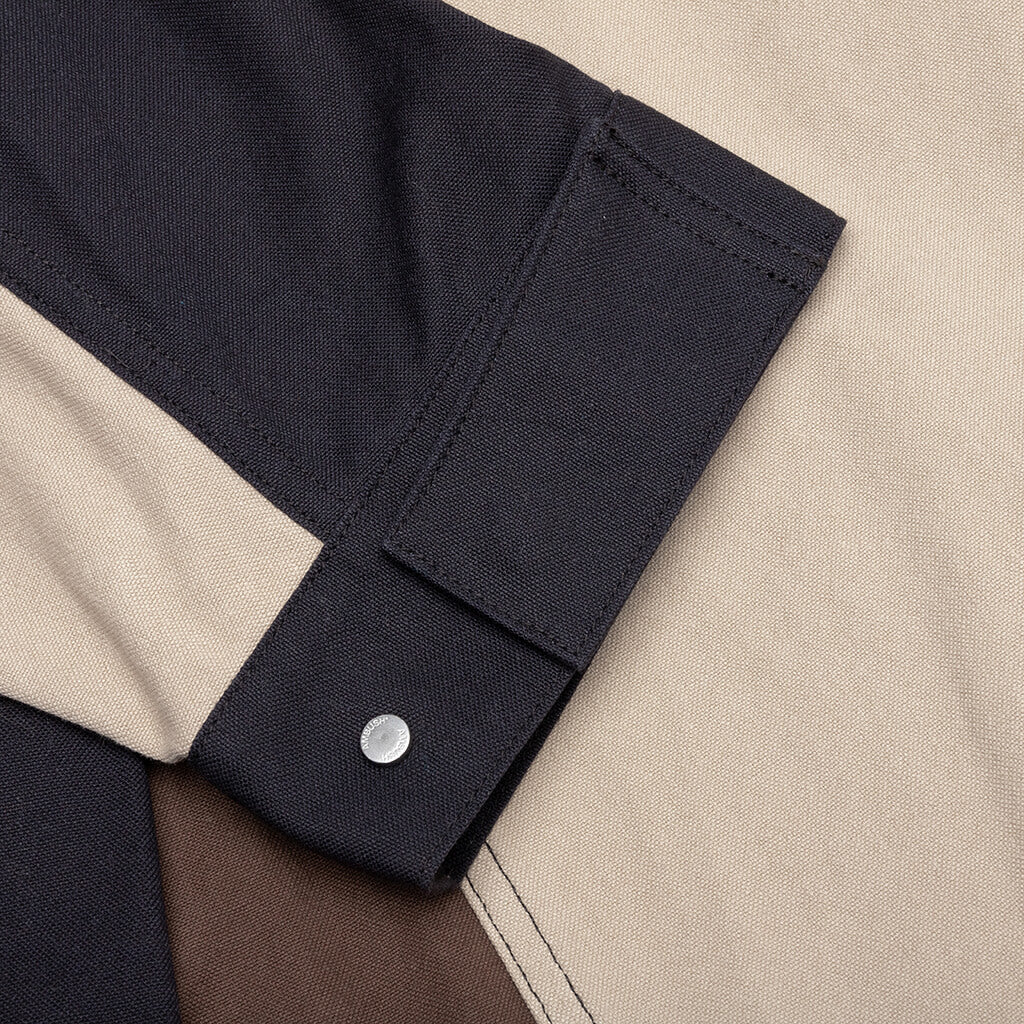 Panelled Worker Jacket - Brown