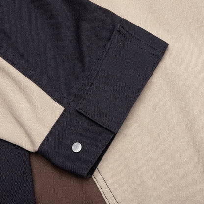 Panelled Worker Jacket - Brown
