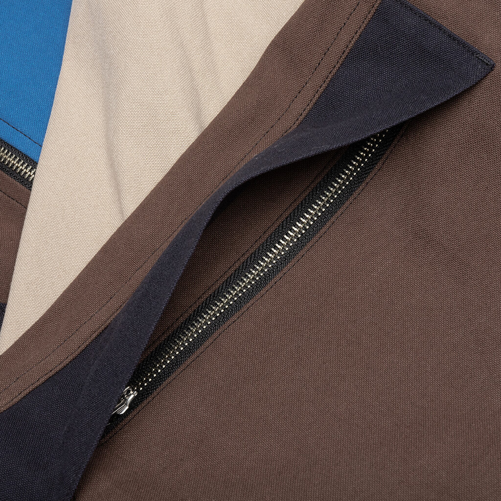 Panelled Worker Jacket - Brown