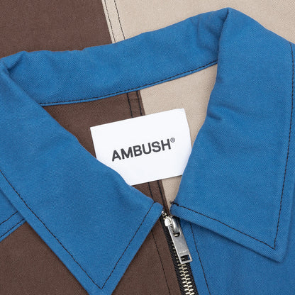 Panelled Worker Jacket - Brown