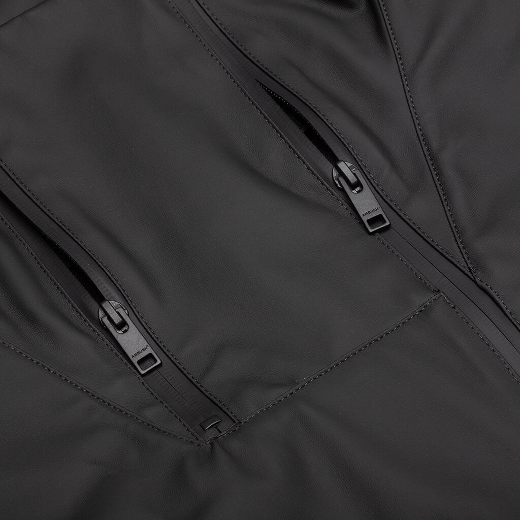 Rubber Coated Hoodie - Black