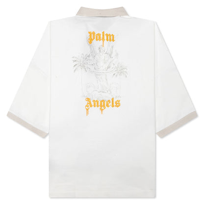 Angel Pencil Polo S/S - Off White/Light Orange