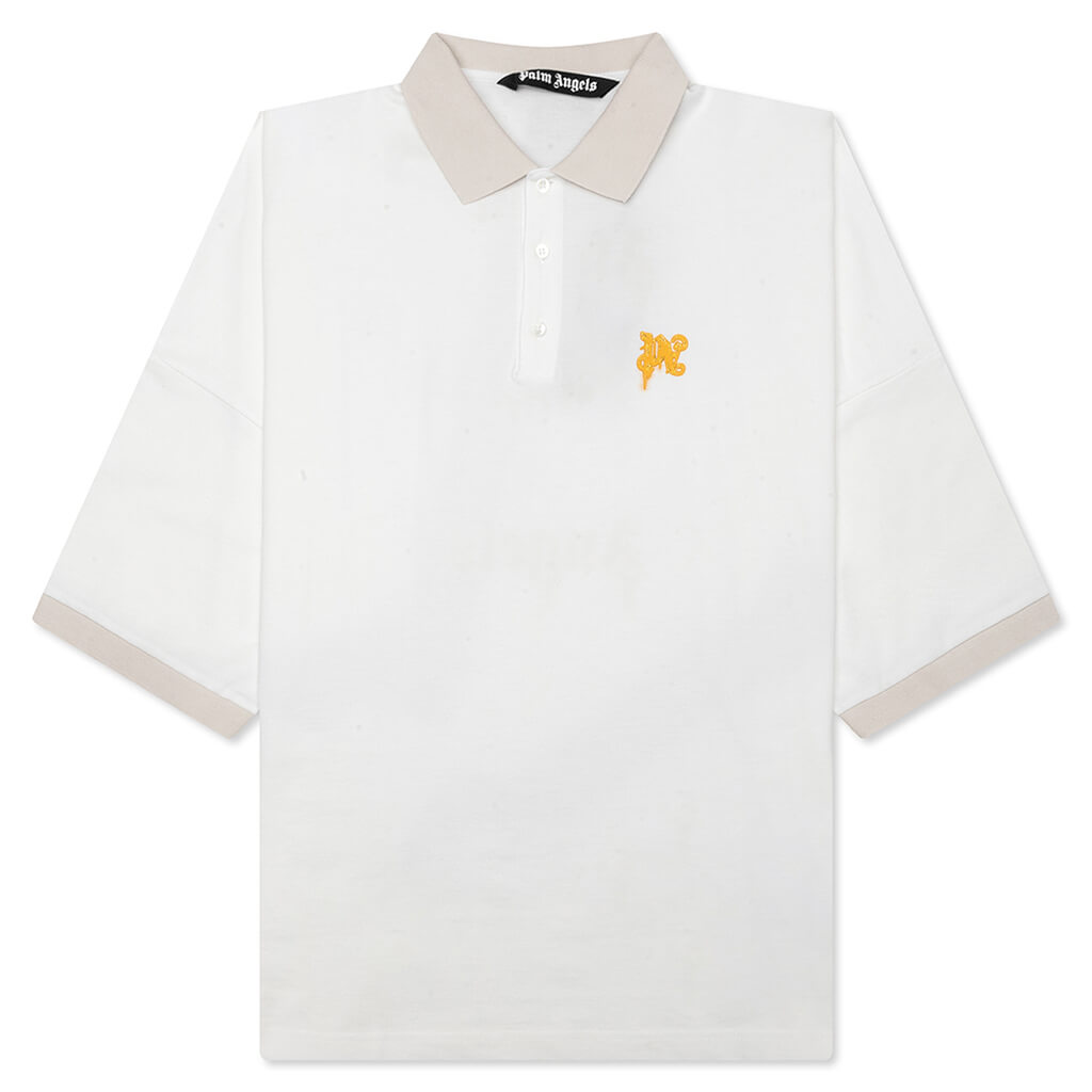 Angel Pencil Polo S/S - Off White/Light Orange