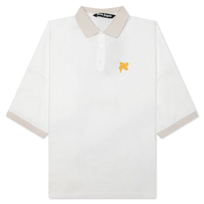 Angel Pencil Polo S/S - Off White/Light Orange