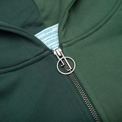 Appointment Only Zip Up Split Hoodie - Green