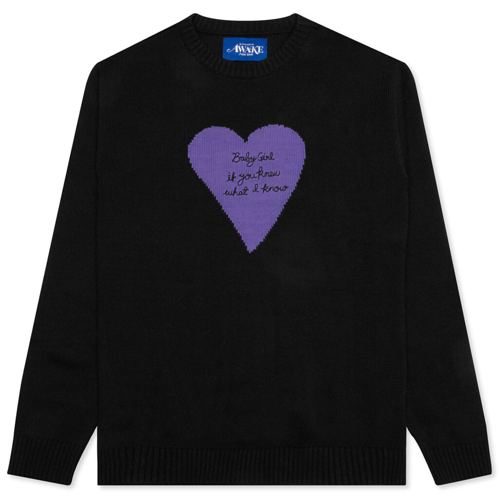 Awake Baby Girl Pullover - Black
