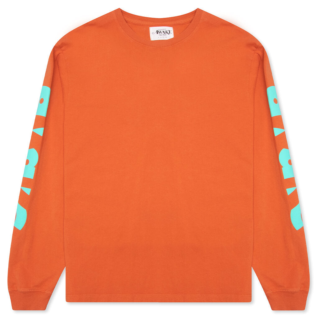 Awake Block Out Logo L/S Tee - Orange