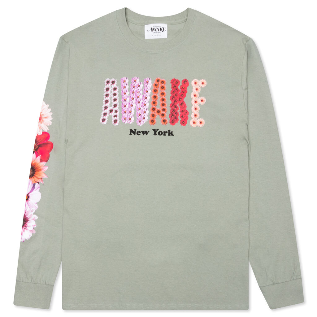 Awake Bloom Logo L/S Tee - Sage