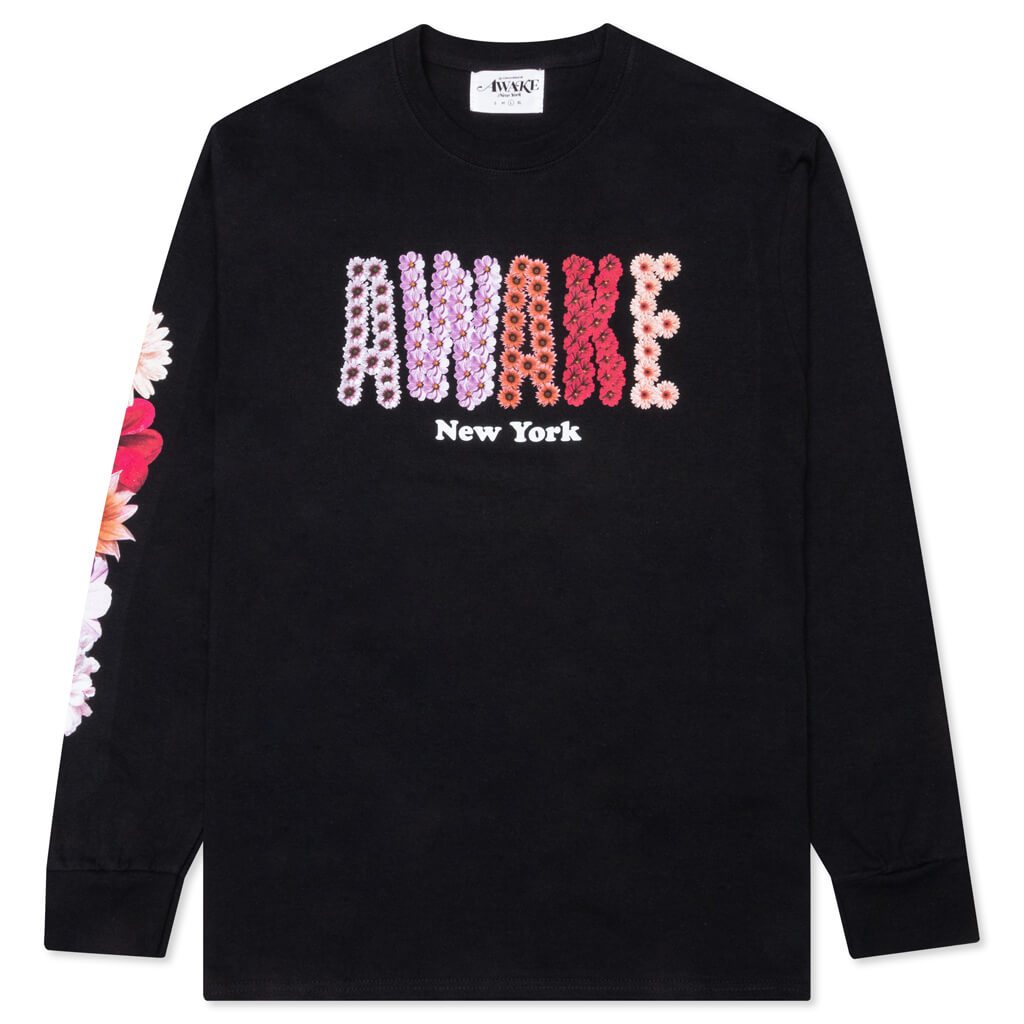 Awake Bloom Logo L/S Tee - Black