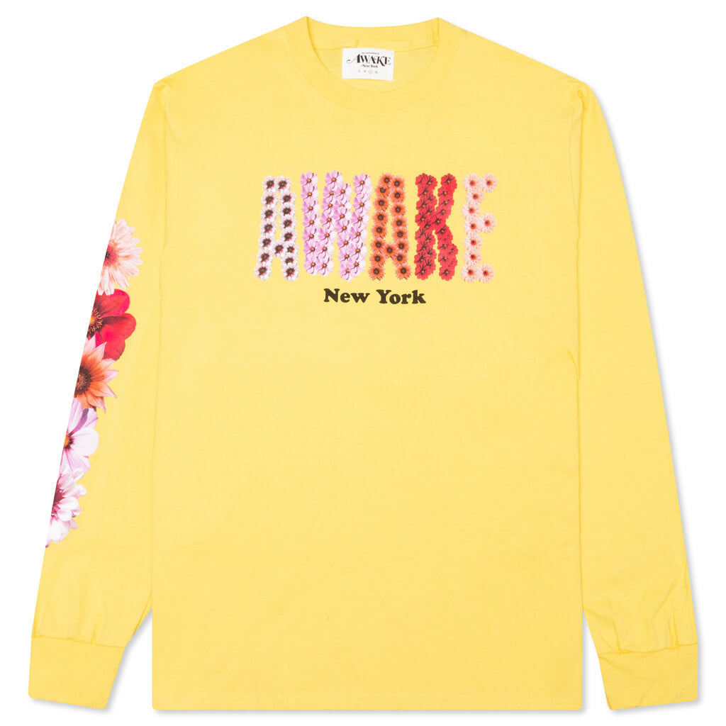 Awake Bloom Logo L/S Tee - Yellow
