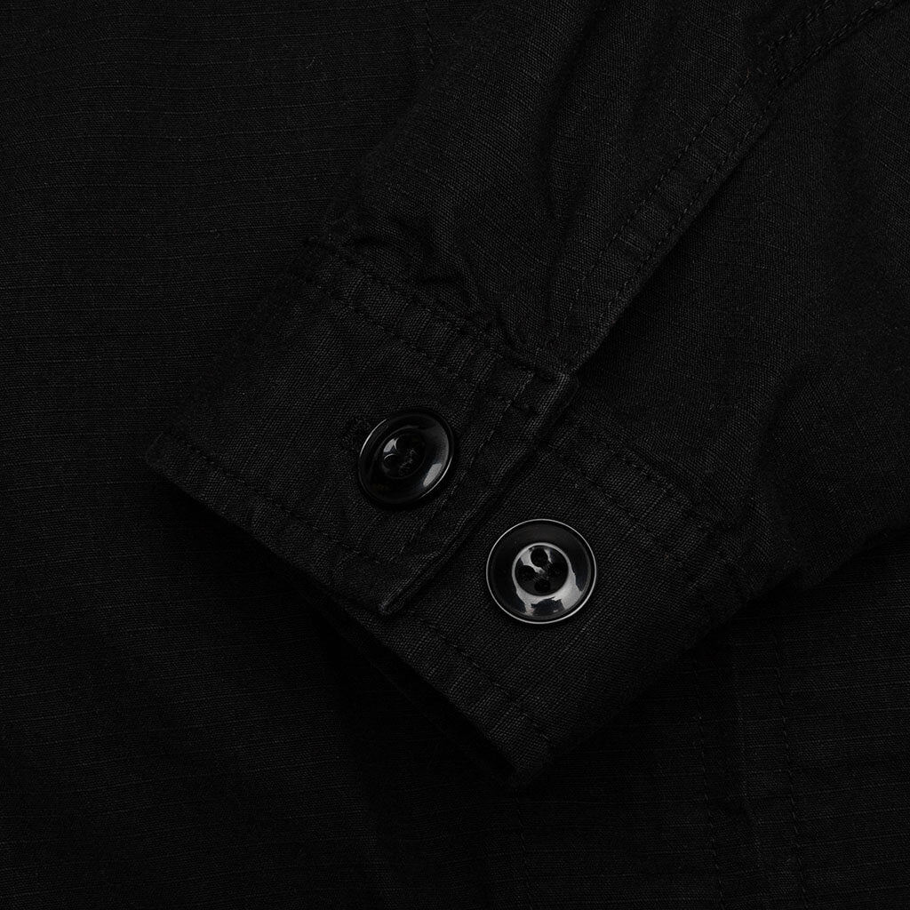 Awake Cargo Collared Military Jacket - Black