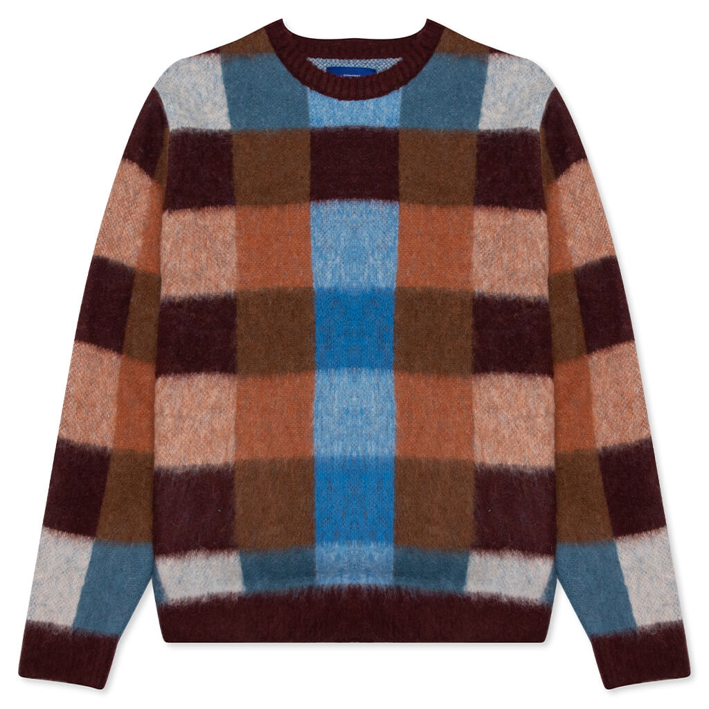 Awake Checkered Mohair Sweater - Brown