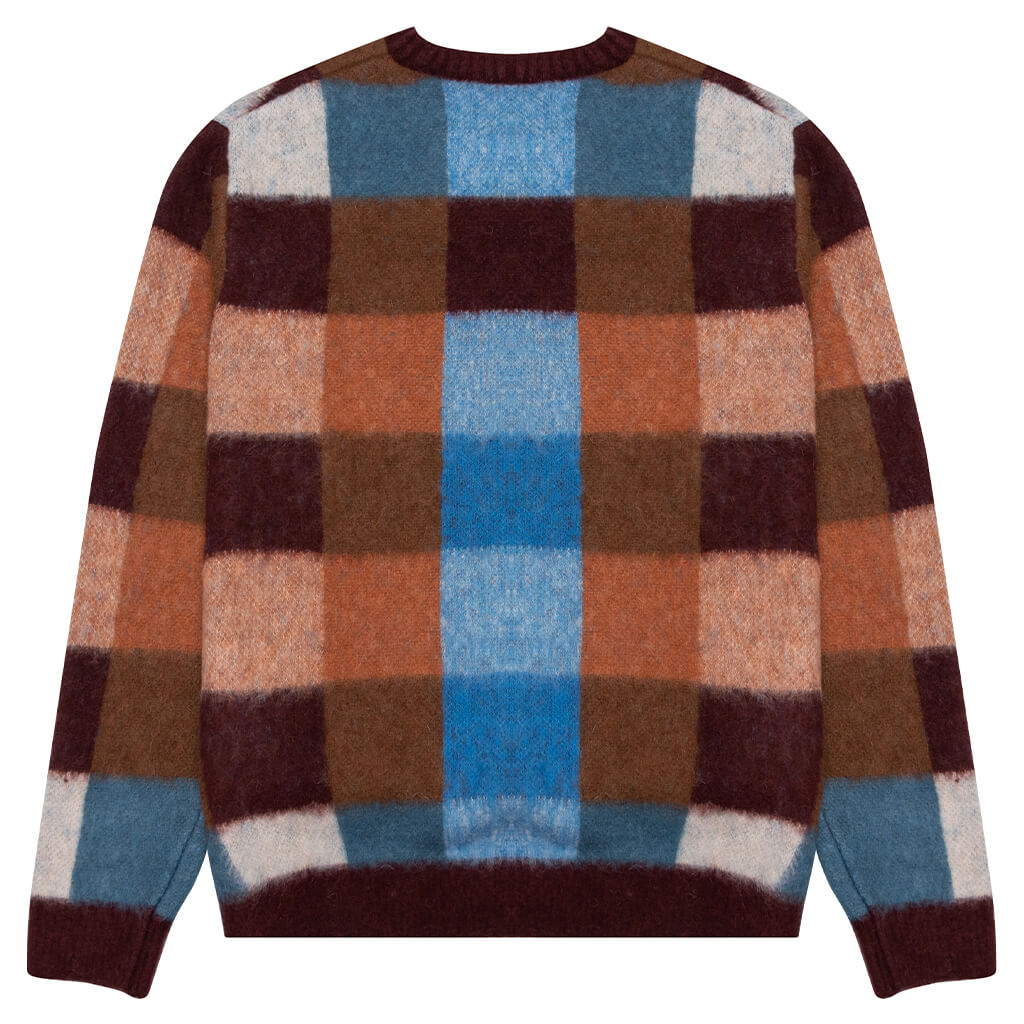 Awake Checkered Mohair Sweater - Brown