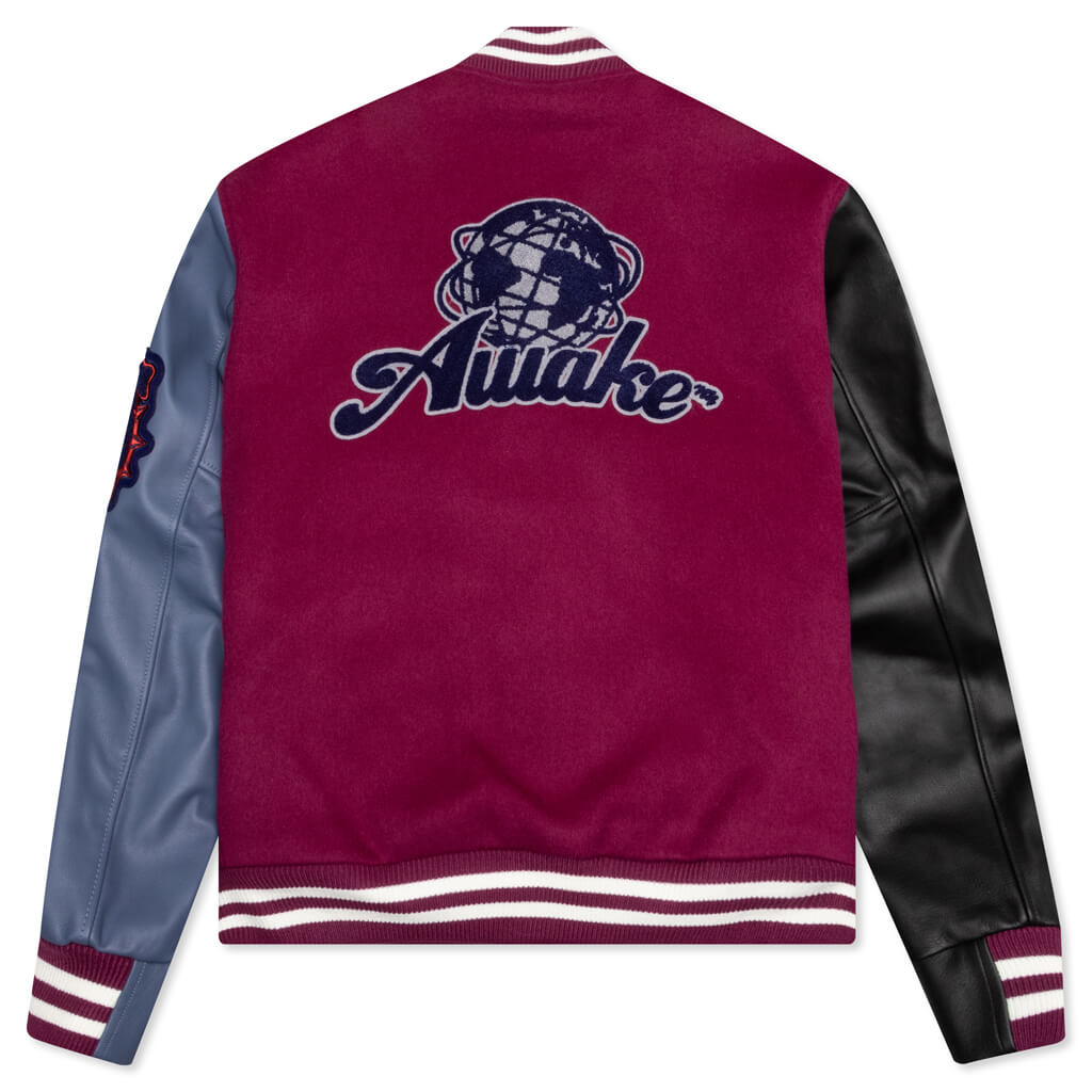 Awake Chenille Patches Varsity Jacket - Lilac Combo