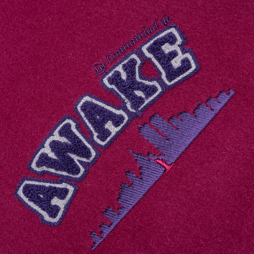 Awake Chenille Patches Varsity Jacket - Lilac Combo