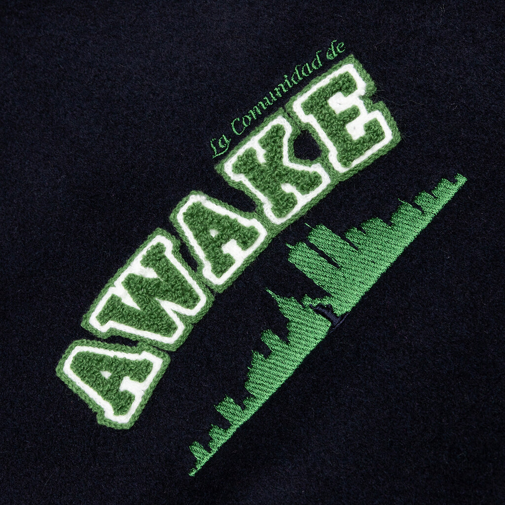 Awake Chenille Patches Varsity Jacket - Navy Combo
