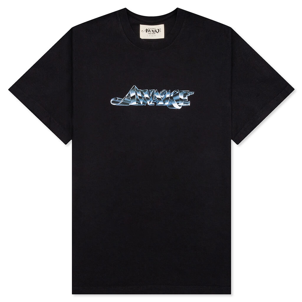 Awake Chrome Logo Tee - Black