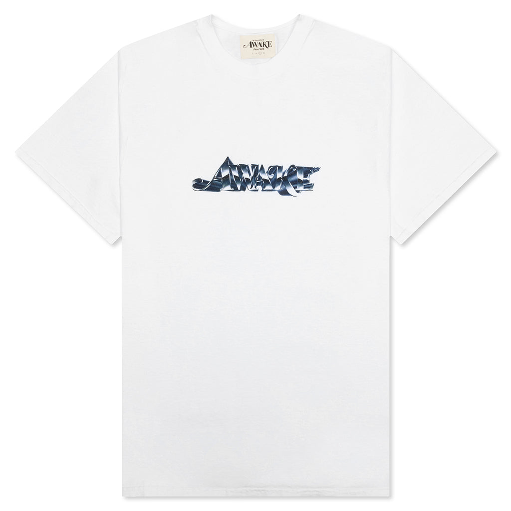 Awake Chrome Logo Tee - White