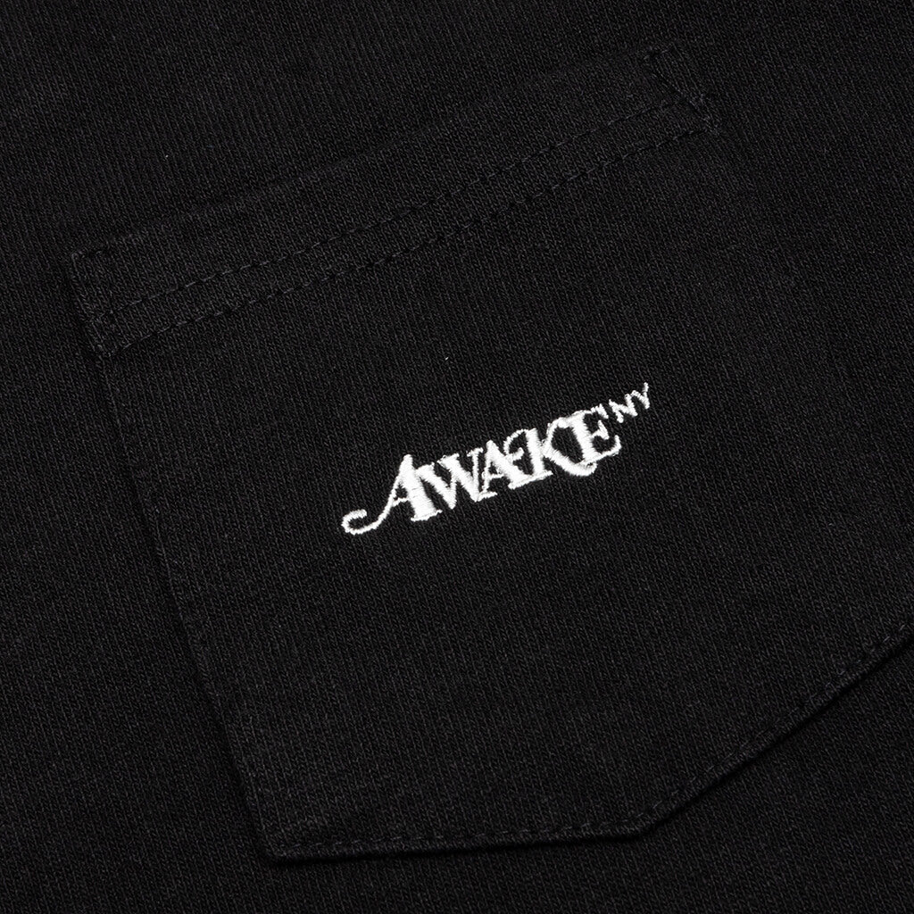 Awake Classic Logo Pocket L/S Tee - Black