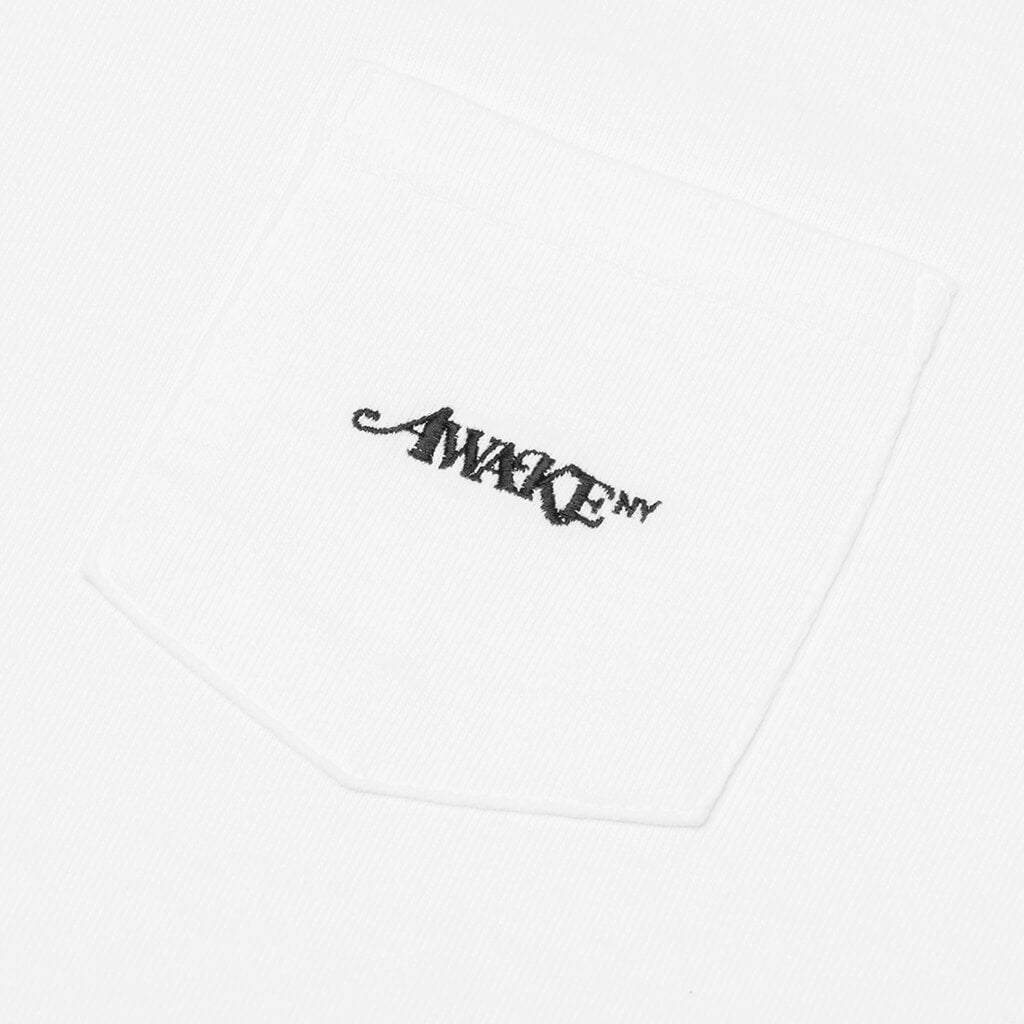 Awake Classic Logo Pocket L/S Tee - White