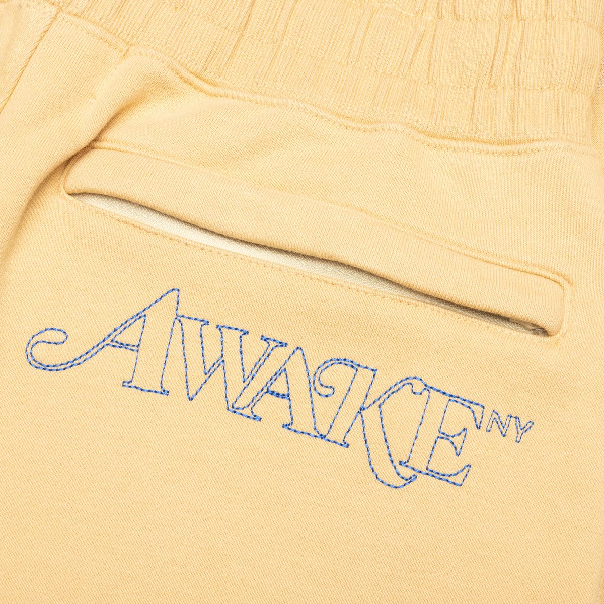 Awake Classic Outline Logo Paneled Embroidered Sweatpants - Mustard