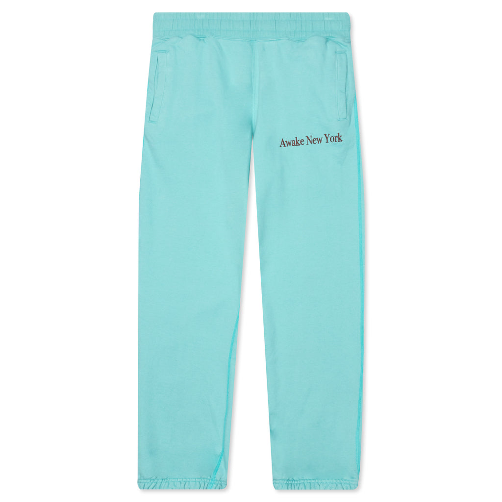 Awake Classic Outline Logo Paneled Embroidered Sweatpants - Teal